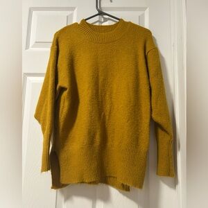 Suzy Shier Mustard Yellow Relaxed Crewneck Sweater